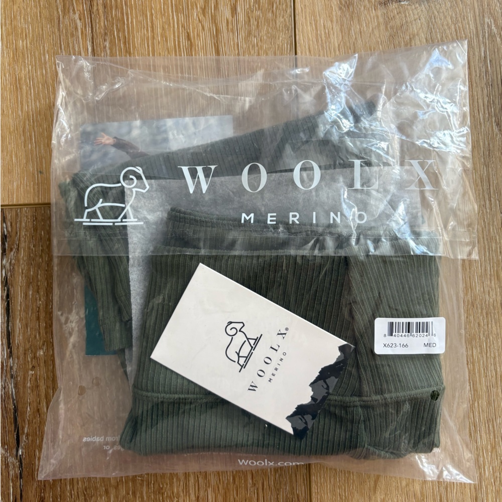 NWT Woolx | Miley Bike Shorts, Ribbed Merino Wool w/ Pockets, Green Meadow, Sz M - Picture 3 of 10